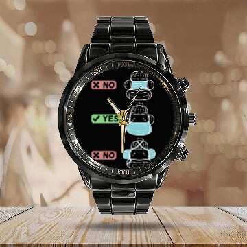 Discover Sock Monkey Wears Mask Calendar Steel Band Watch