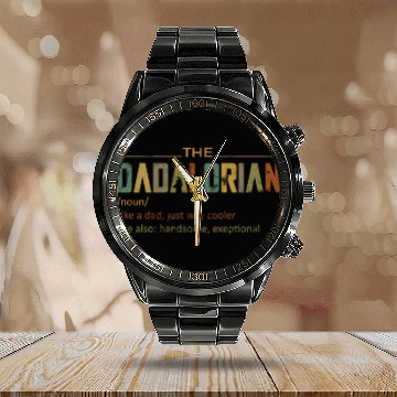 Discover The DADALORIAN, Funny Fathers day gift for dad Calendar Steel Band Watch