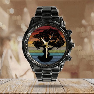Discover Bonsai Tree Retro Calendar Steel Band Watch