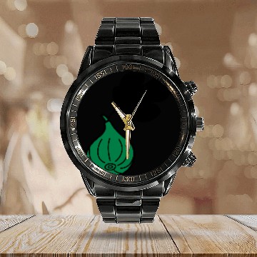 Discover Fig With Leaf Two Colors Adjustable Vector Simple Calendar Steel Band Watch