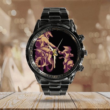 Discover Title: Motocross Dirt Bike Fathers Day Calendar Steel Band Watch