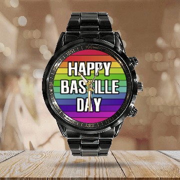 Discover Bastille Day Calendar Steel Band Watch