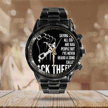 Discover ACAB Black Lives Matter, End Police Brutality Calendar Steel Band Watch