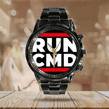 Discover Run CMD gift computer code Calendar Steel Band Watch