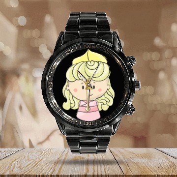 Discover Cute Princess Aurora Calendar Steel Band Watch