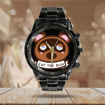 Discover Tom Nook Eat The Rich (Animal Crossing) Calendar Steel Band Watch