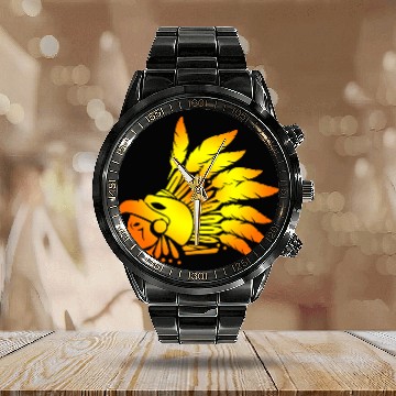 Discover Aztec Symbol Aztec Warrior T Tattoo Gift Idea Calendar Steel Band Watch