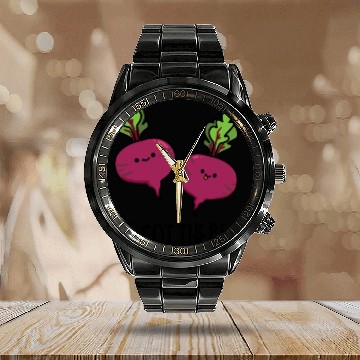 Discover We Got The Beat Cute Vegetable Pun Calendar Steel Band Watch