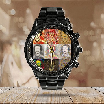 Discover Unique Portrait Reveals Young Edgar Allan Poe Calendar Steel Band Watch
