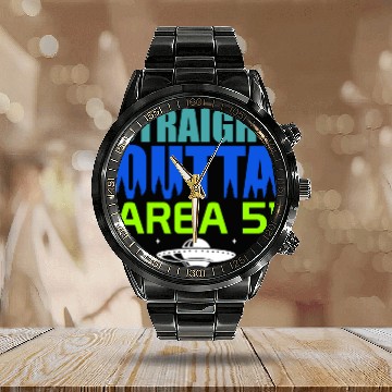 Discover Area 51 Calendar Steel Band Watch