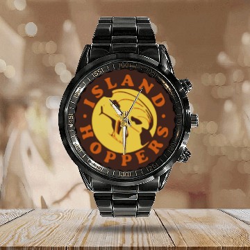Discover Magnum PI Island Hoppers Calendar Steel Band Watch