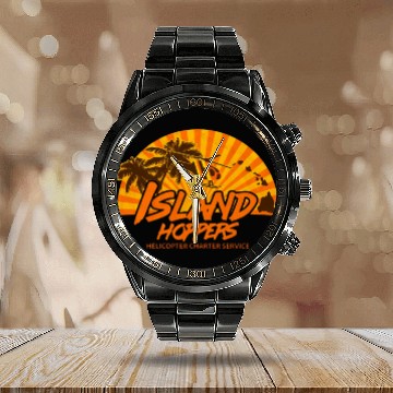Discover Magnum PI Island Hoppers Calendar Steel Band Watch