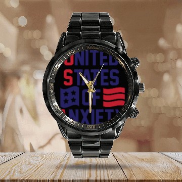 Discover United States Of Anxiety Calendar Steel Band Watch