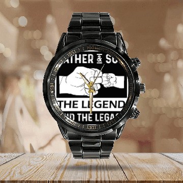 Discover Father And Son The Legend And The Legacy Calendar Steel Band Watch