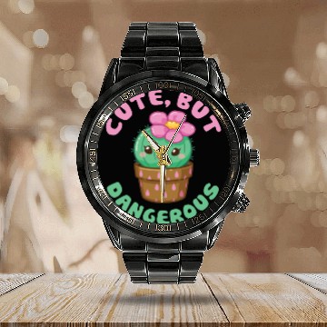 Discover Cute but dangerous plants Cactus lover Calendar Steel Band Watch