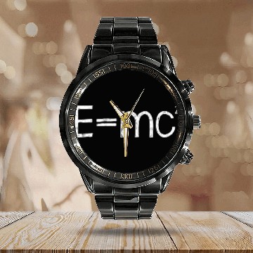 Discover E=mc² - Albert Einstein - Physics - Math - Genius Calendar Steel Band Watch