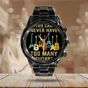 Discover Guitar Saying Calendar Steel Band Watch