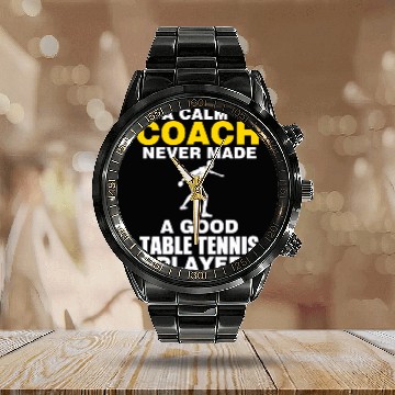 Discover Table Tennis Coach Gift Table Tennis Calm Coach Calendar Steel Band Watch