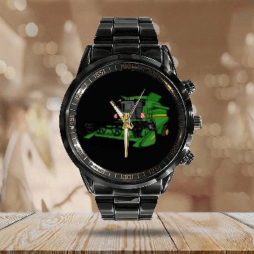 Discover combine harvesters - farmer - agriculture - farm Calendar Steel Band Watch