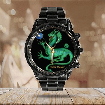 Discover Draco the Dragon Calendar Steel Band Watch