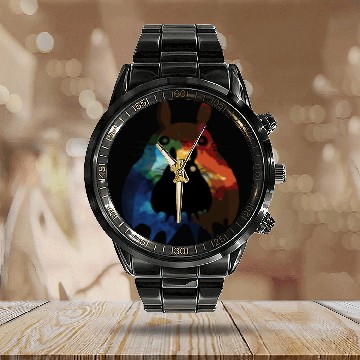 Discover Totoro Watercolor Silhouette Fantasy Fictional Calendar Steel Band Watch