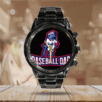 Discover Italian Baseball Fan Dad Father's Day Gift Idea Calendar Steel Band Watch