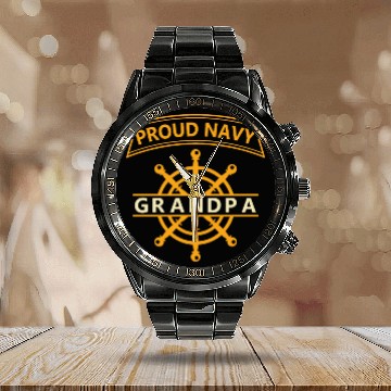 Discover proud navy grandpa Baseball Jerseys Calendar Steel Band Watch