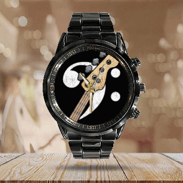 Discover Bass Clef Guitar Bass Player Musician Calendar Steel Band Watch