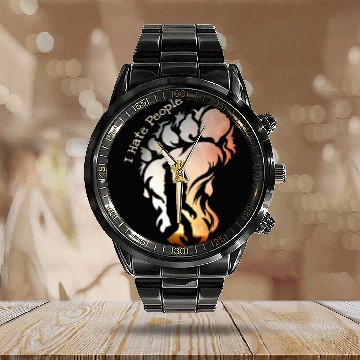 Discover I Hate People Bigfoot Funny Camping Calendar Steel Band Watch