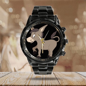 Discover Cartoon Donkey Calendar Steel Band Watch
