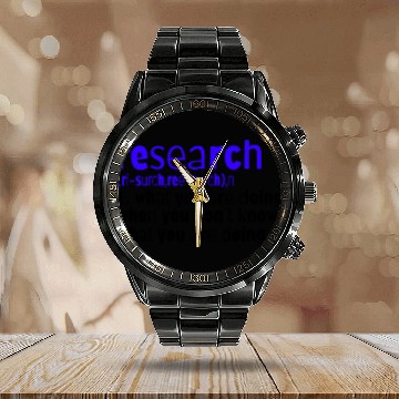 Discover SCIENCE: Research Definition Calendar Steel Band Watch