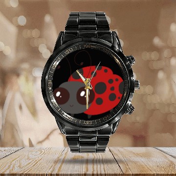 Discover Ladybug Calendar Steel Band Watch