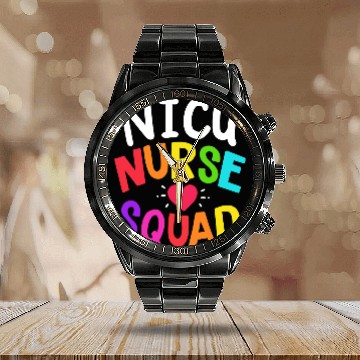 Discover NICU Nurse Squad Newborn Hospital Emergency Gift Calendar Steel Band Watch