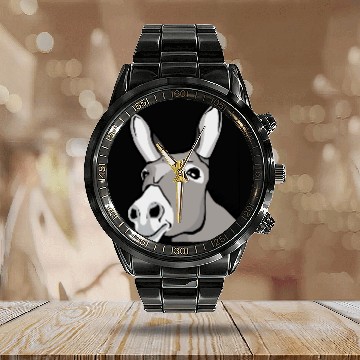 Discover Funny Donkey House Donkey Farm Animal Gift Calendar Steel Band Watch