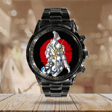 Discover Jiu-Jitsu Astronaut Fighters Calendar Steel Band Watch