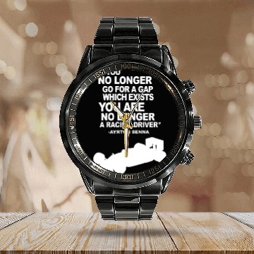 Discover Ayrton Senna legendary quote Calendar Steel Band Watch