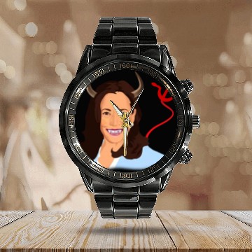 Discover Trump kamala harris monster communist Calendar Steel Band Watch