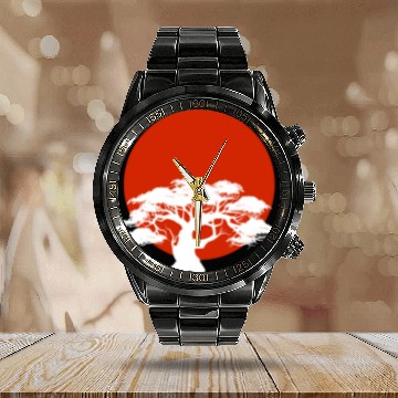 Discover Miyagi-do Karate Bonsai Tree Martial Arts Japanese Calendar Steel Band Watch