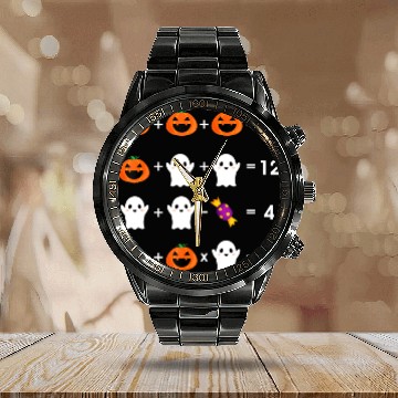 Discover Order of Operations Halloween Quiz Math Teacher Calendar Steel Band Watch