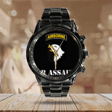 Discover 101St Airborne Calendar Steel Band Watch White Air Assault Zip Gift Te Calendar Steel Band Watch