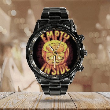 Discover Empty Inside Pastel Goth Depressed Jackolantern Calendar Steel Band Watch