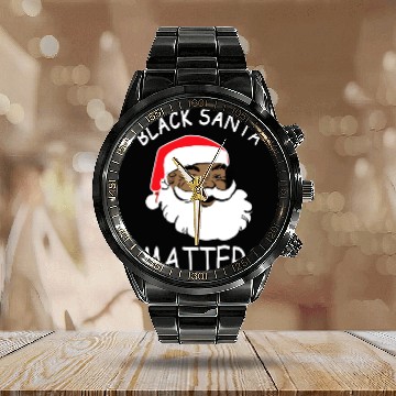 Discover African American Black Santa Matters Christmas Calendar Steel Band Watch