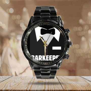Discover Barkeeper Cocktail Drunk Oktoberfest Bar Beer Mixo Calendar Steel Band Watch