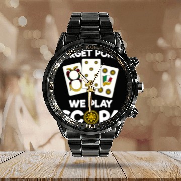 Discover Funny Scopa Quote Italian Card Game Calendar Steel Band Watch