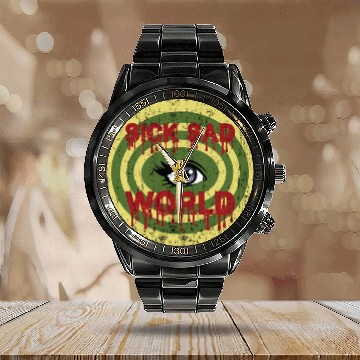 Discover Daria Sick Sad World Drippy Text Eye Logo Calendar Steel Band Watch