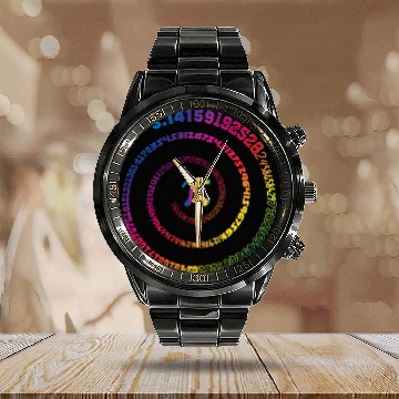 Discover Pi Day Calendar Steel Band Watch Spiral Pi Math Calendar Steel Band Watch for Pi Day 3.14