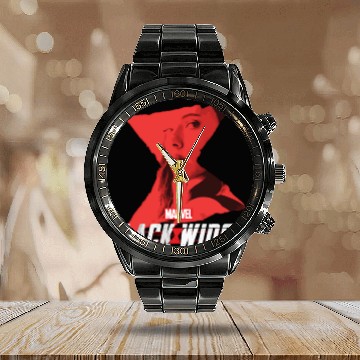 Discover Marvel Black Widow Natasha Romanoff Hourglass Calendar Steel Band Watch