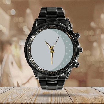 Discover Waning Gibbous Moon Large Calendar Steel Band Watch