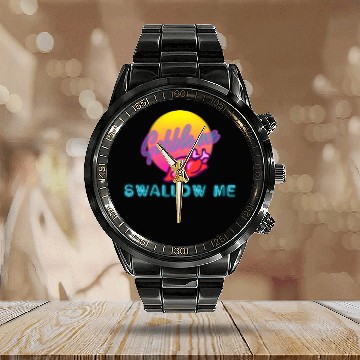 Discover Gobble Me Swallow Me Drip Gravy Funny Thanksgiving Calendar Steel Band Watch