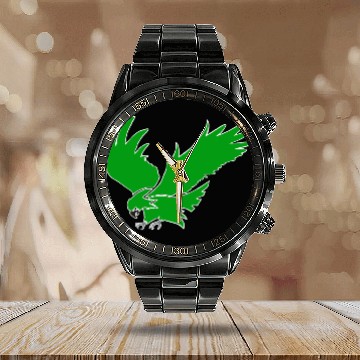 Discover Philly Eagle (Kelly Green) Calendar Steel Band Watch